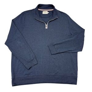The Normal Brand Pullover Sweater Mens Size XXL Navy Blue 1/4 Zip Menswear Knit
